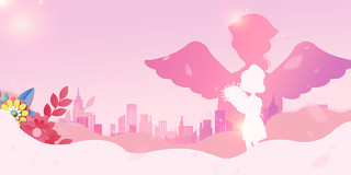粉色国际512护士节白衣天使背景主题活动展板